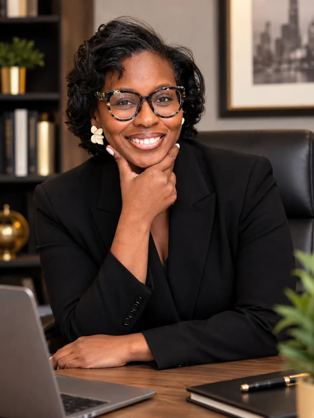 Zandi Zungu, MBA, at her desk
